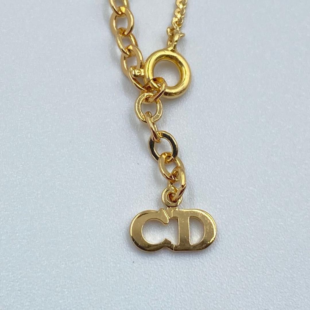 未使用に近い　 Christian Dior ゴールド CDロゴ ラインストーン