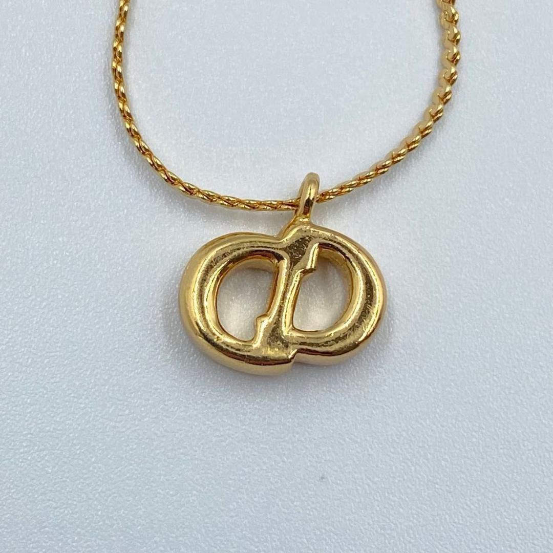 未使用に近い　 Christian Dior ゴールド CDロゴ ラインストーン