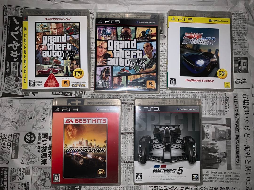 PS3本体 、GTA5、GTA4、湾岸ミッドナイト、ニードスピード、グランツ5