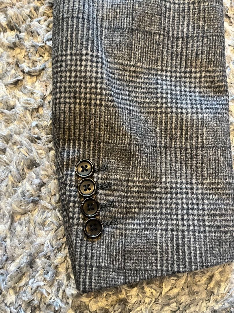 チェック柄チェスターコート グレー系