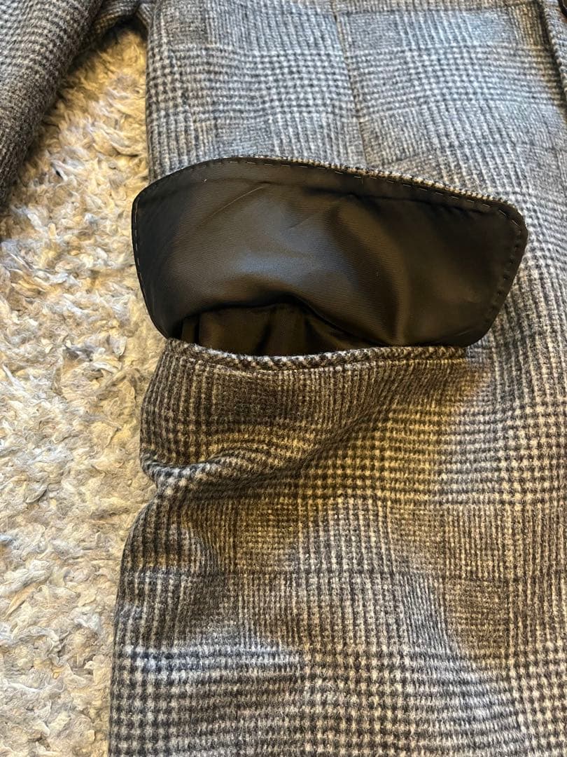 チェック柄チェスターコート グレー系