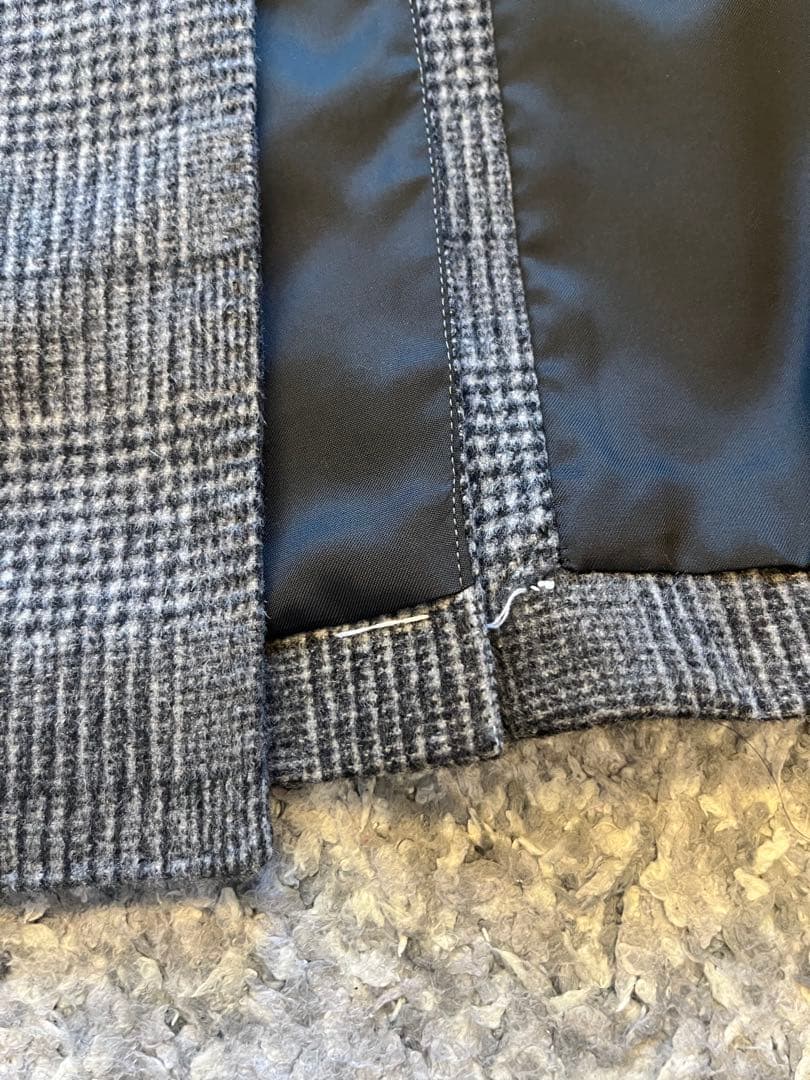 チェック柄チェスターコート グレー系