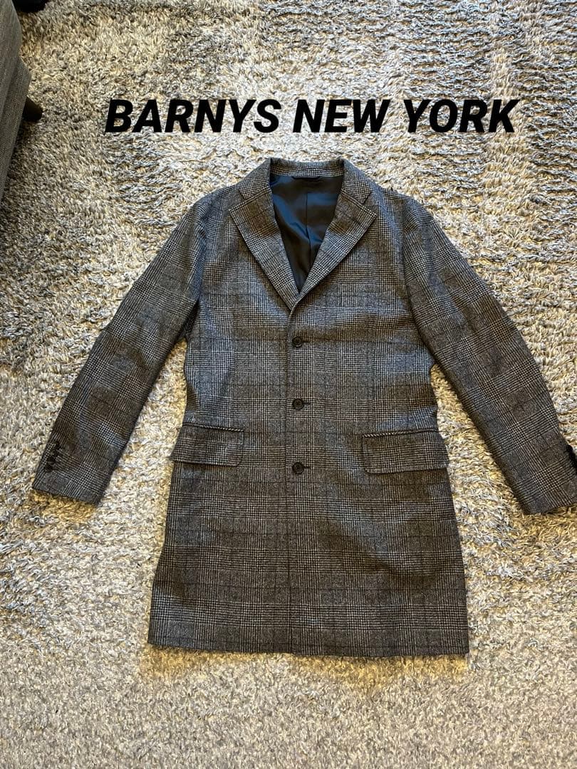 チェック柄チェスターコート グレー系