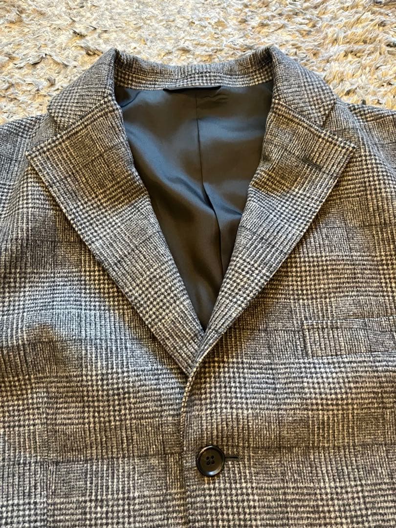 チェック柄チェスターコート グレー系