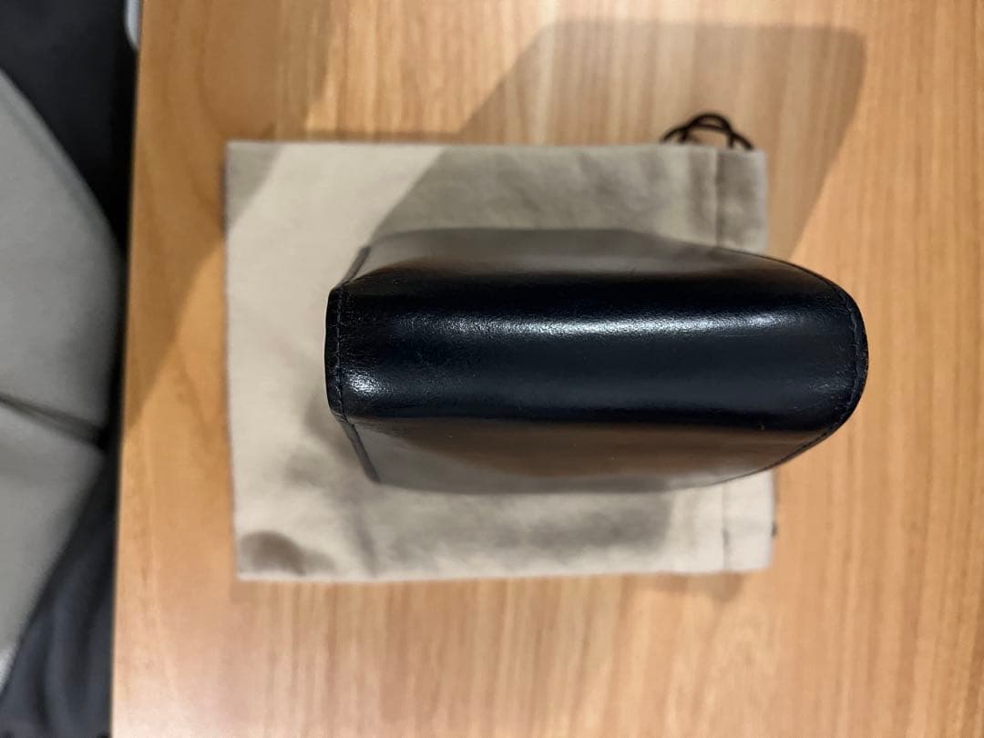 ガンゾ　二つ折り財布　ブライドルレザー　ネイビー