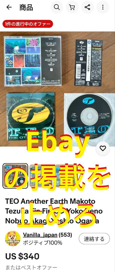 TEOもうひとつの地球　手塚眞　フィンフィン　CD　上野洋子　赤城信夫　小川美潮