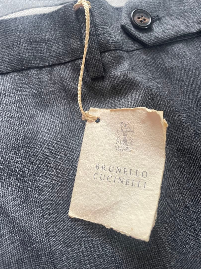 【新品】ブルネロクチネリ　スラックス　ウール100% グレー