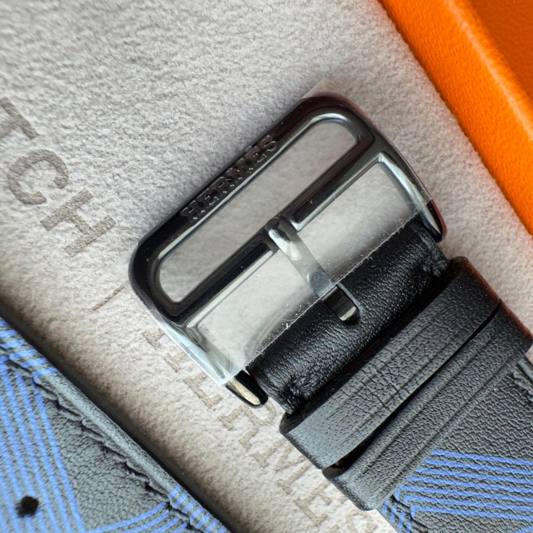 1777 Apple Watch エルメス　サーキット　ブルー　ブラック　レザー