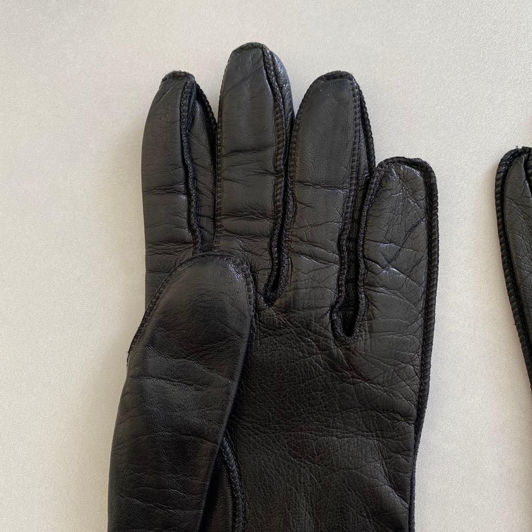 美品　プラダ　レザーロンググローブ　ブラック　黒革手袋　サイズ6ハーフ