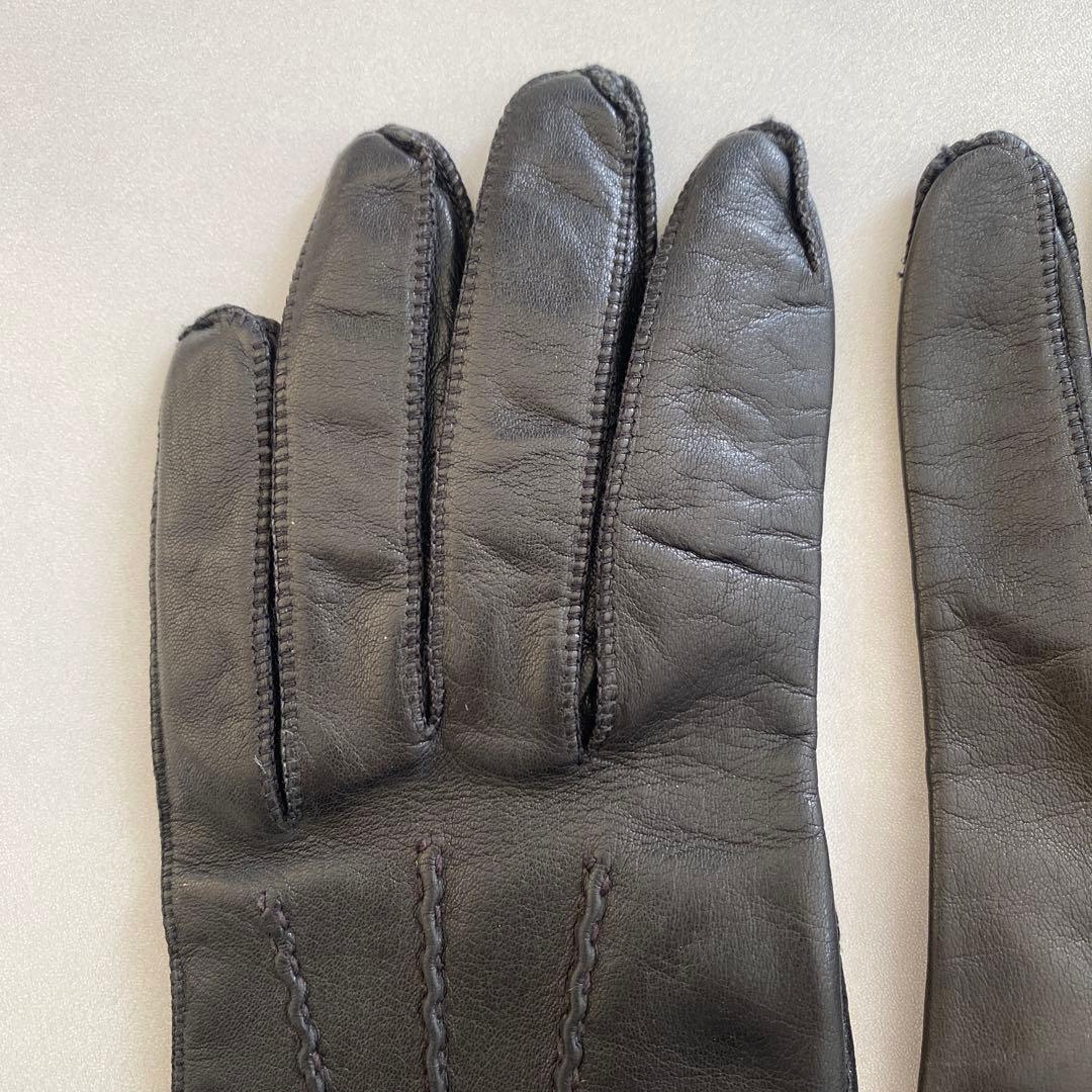 美品　プラダ　レザーロンググローブ　ブラック　黒革手袋　サイズ6ハーフ