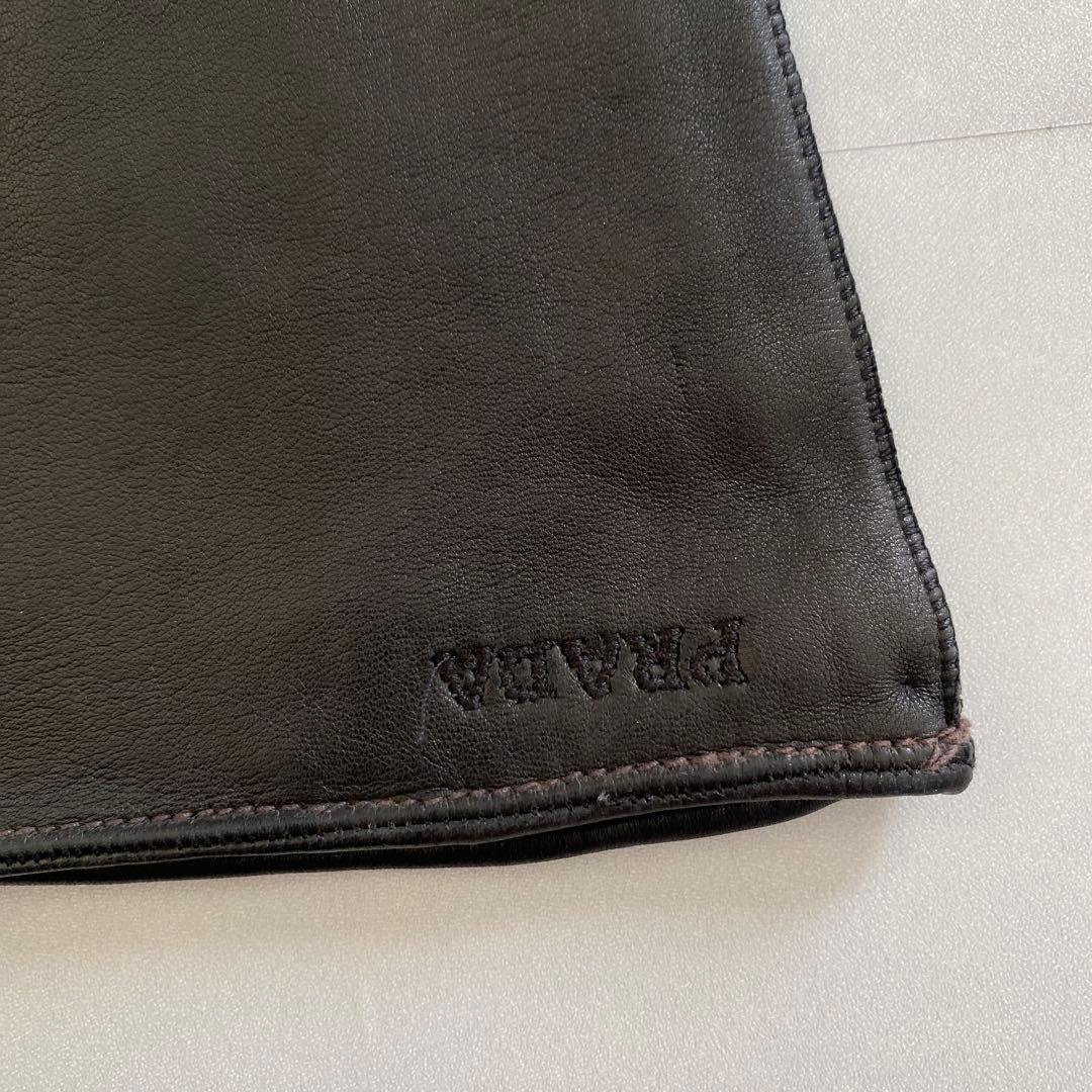 美品　プラダ　レザーロンググローブ　ブラック　黒革手袋　サイズ6ハーフ