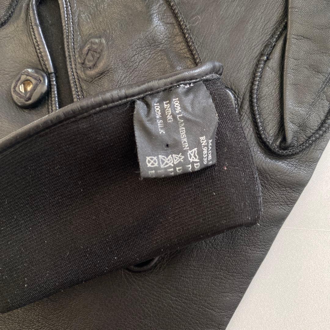 美品　プラダ　レザーロンググローブ　ブラック　黒革手袋　サイズ6ハーフ