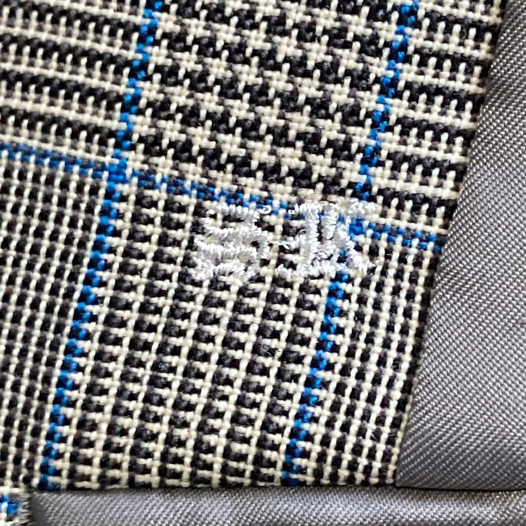 Melbo メルボ 特注 グレンチェック 3ピーススーツ パンツダブル仕立て