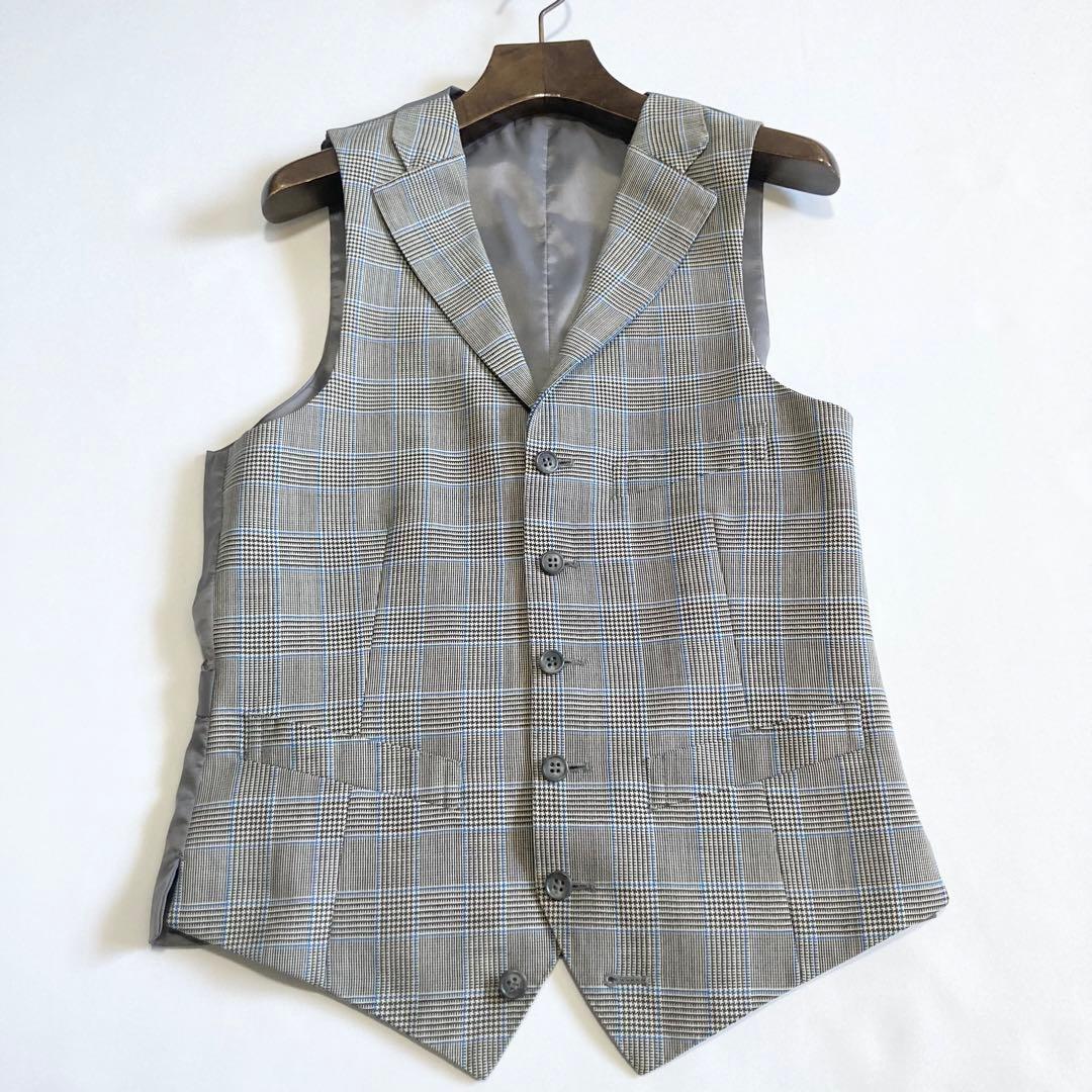 Melbo メルボ 特注 グレンチェック 3ピーススーツ パンツダブル仕立て