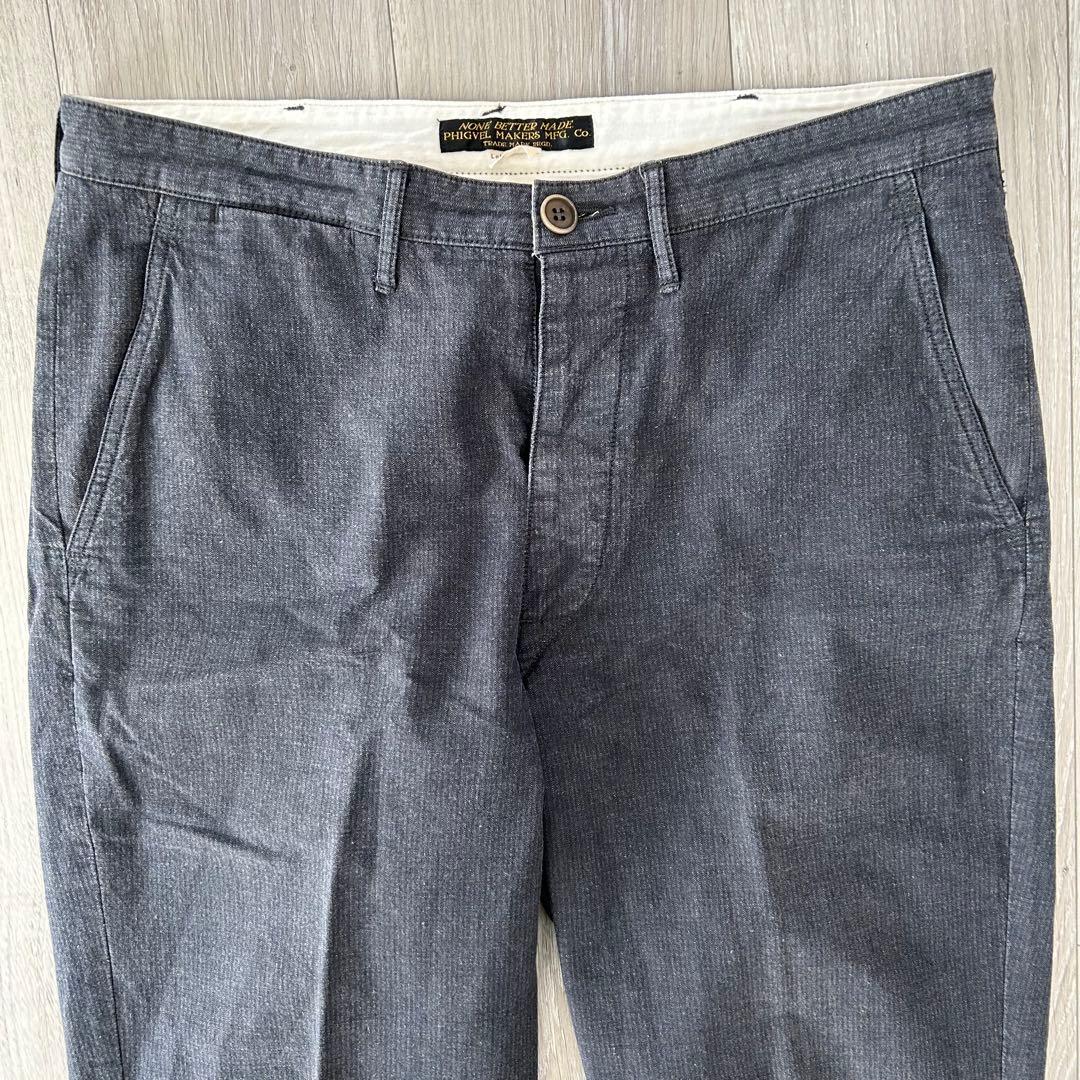 PHIGVEL フィグベル ワークパンツ トラウザー シンチバック 34×31