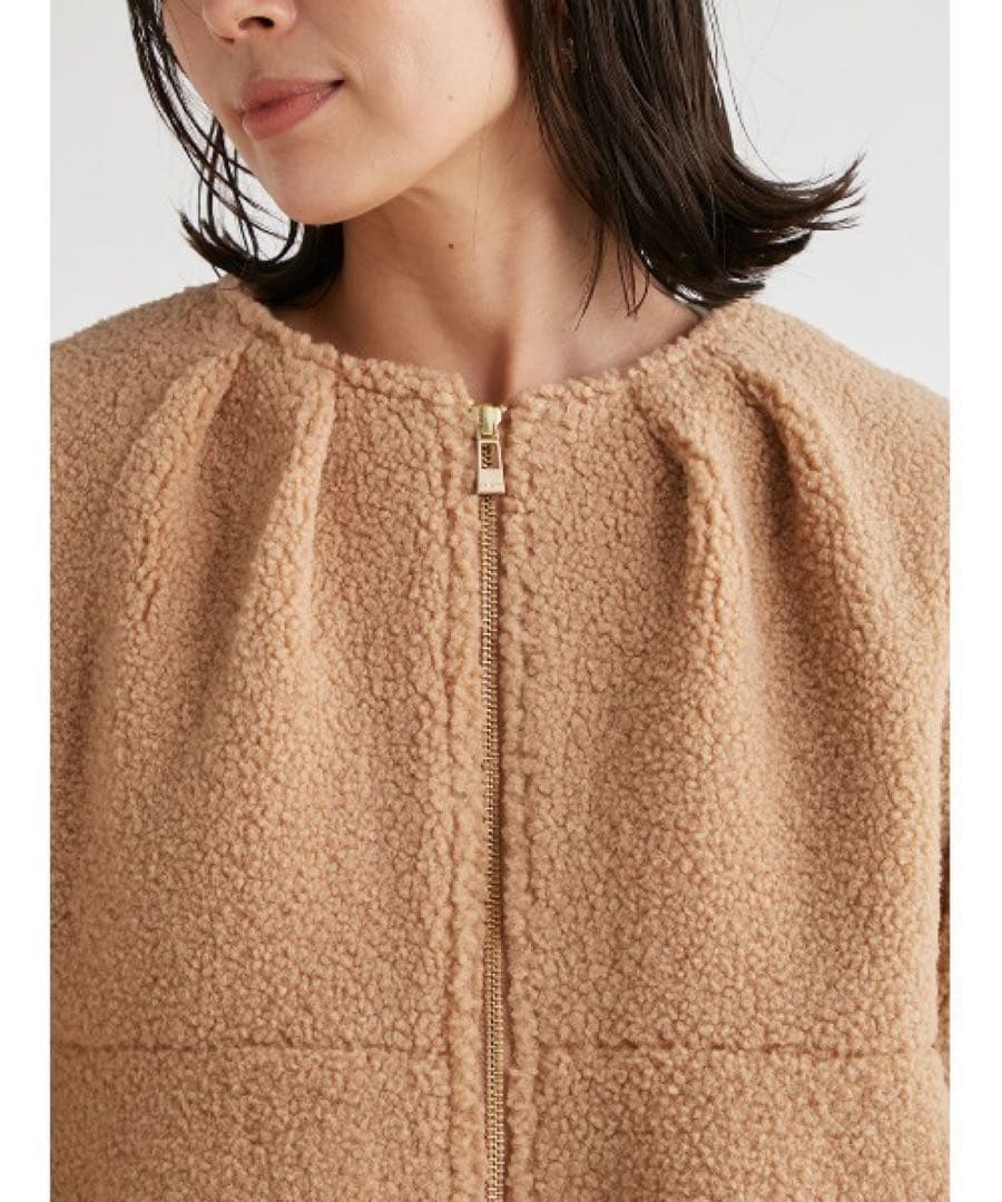 m*i様 【極美品】セルフォード ボアペプラムジャケット38 キャメル