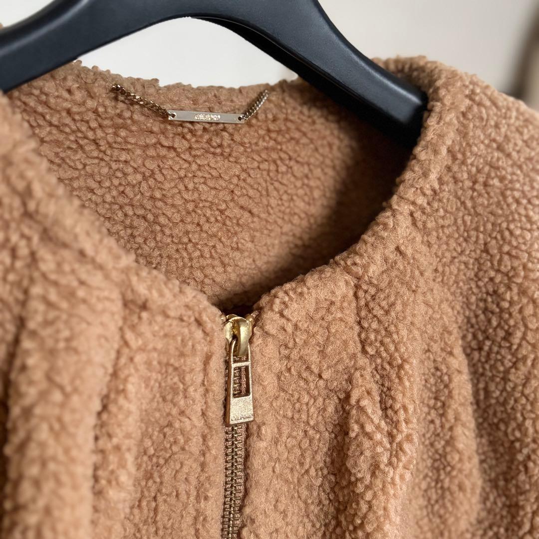 m*i様 【極美品】セルフォード ボアペプラムジャケット38 キャメル