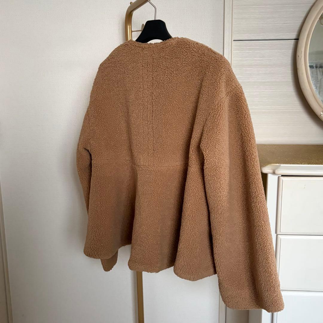 m*i様 【極美品】セルフォード ボアペプラムジャケット38 キャメル