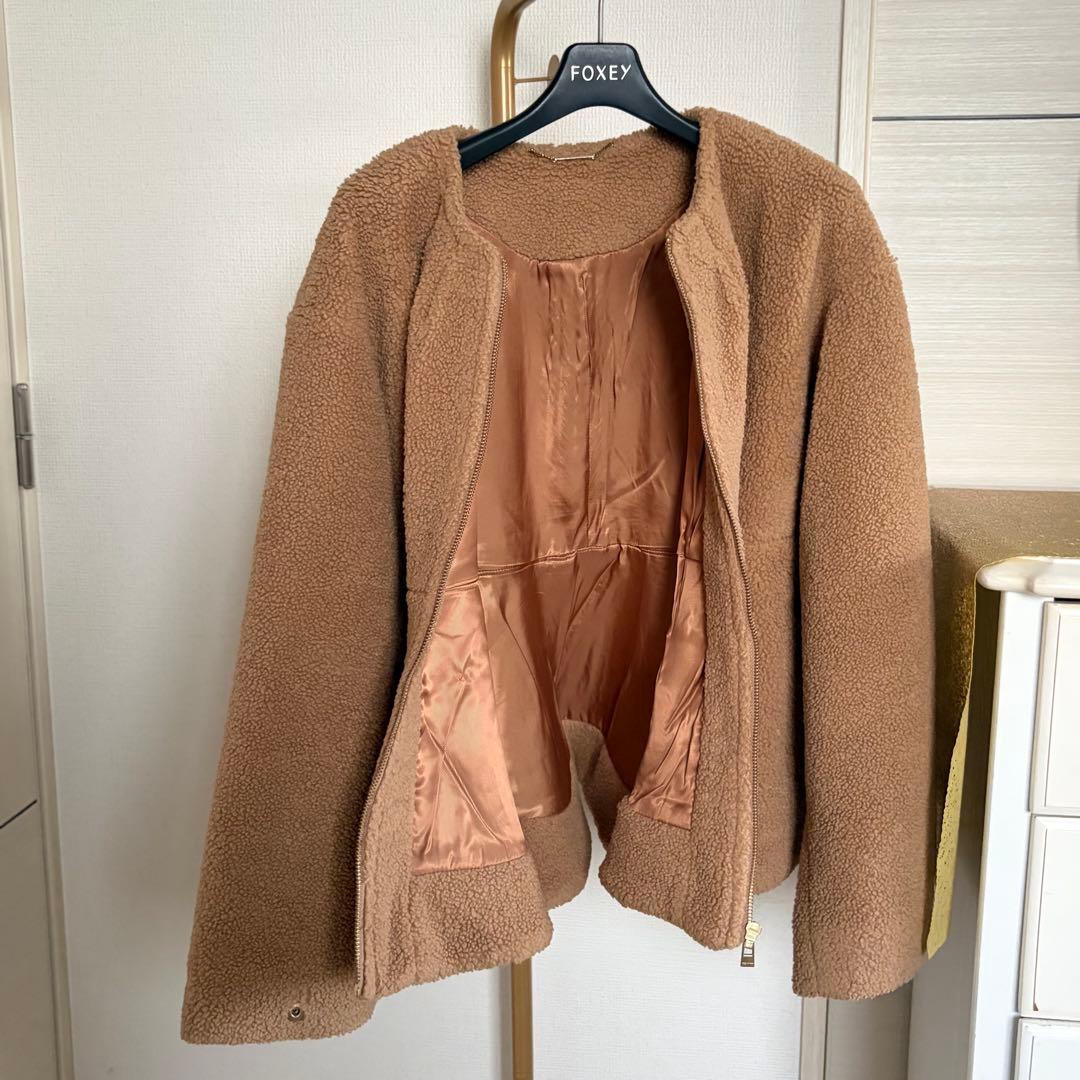 m*i様 【極美品】セルフォード ボアペプラムジャケット38 キャメル