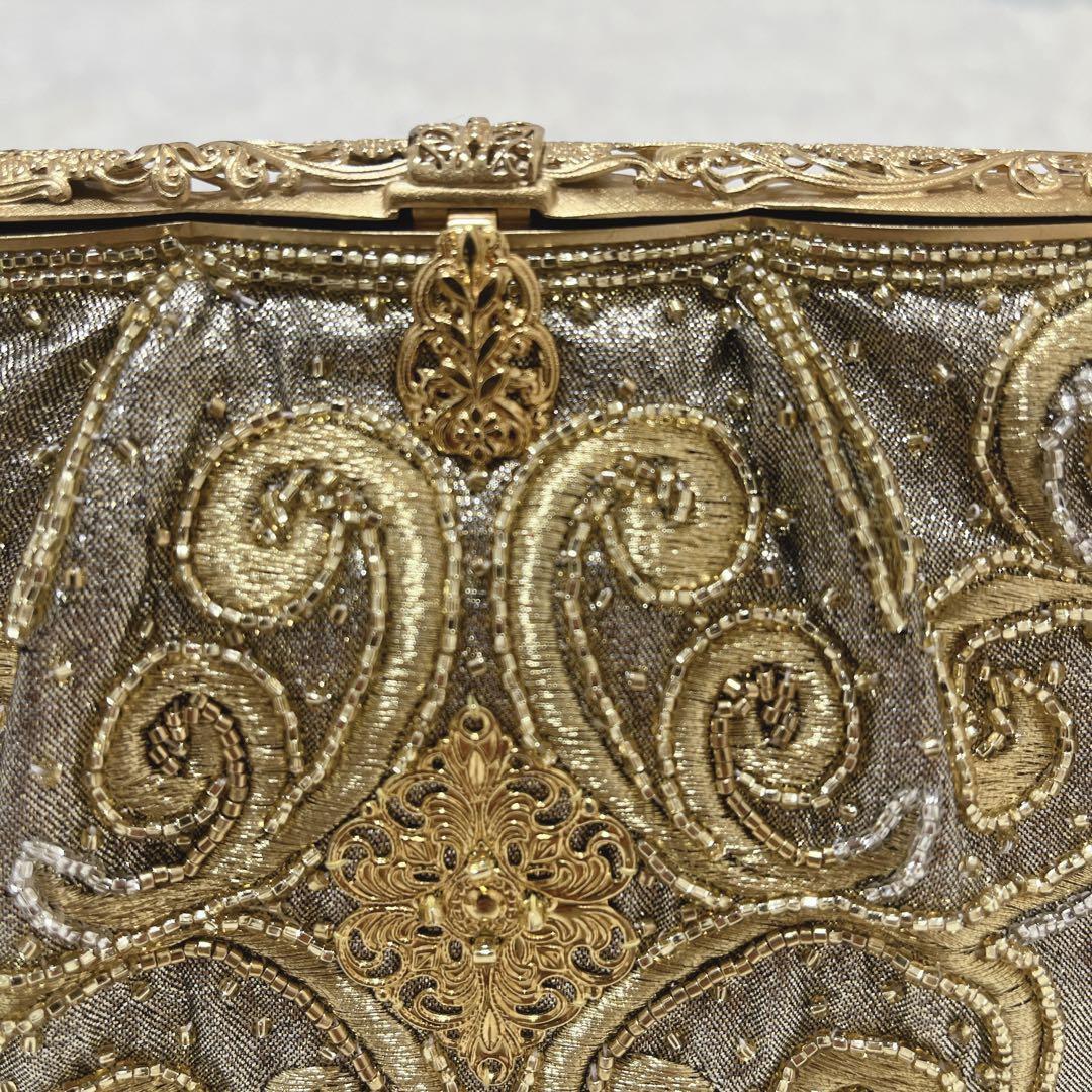 花井幸子　YUKIKO HANAI ビーズ刺繍 パーティーバッグ　美品