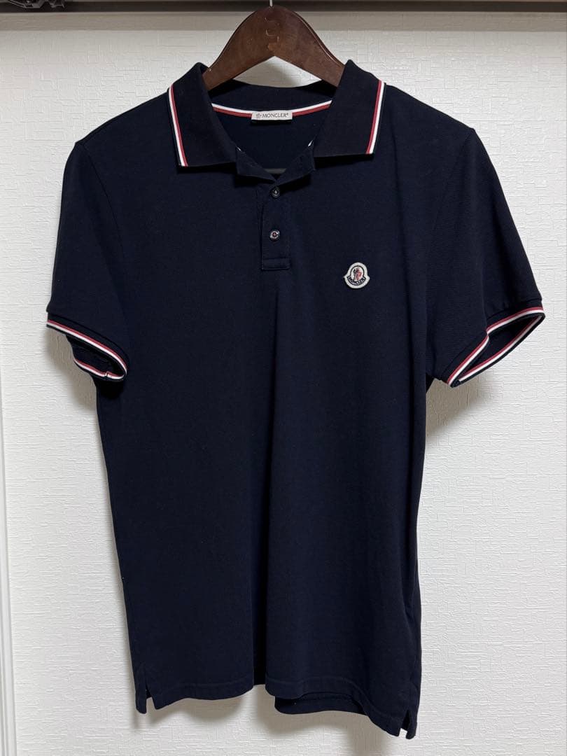 MONCLER ポロシャツ ブラック×トリコロール