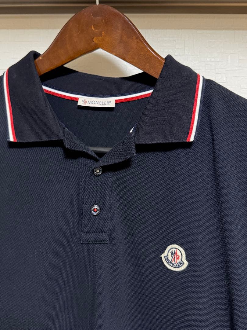 MONCLER ポロシャツ ブラック×トリコロール
