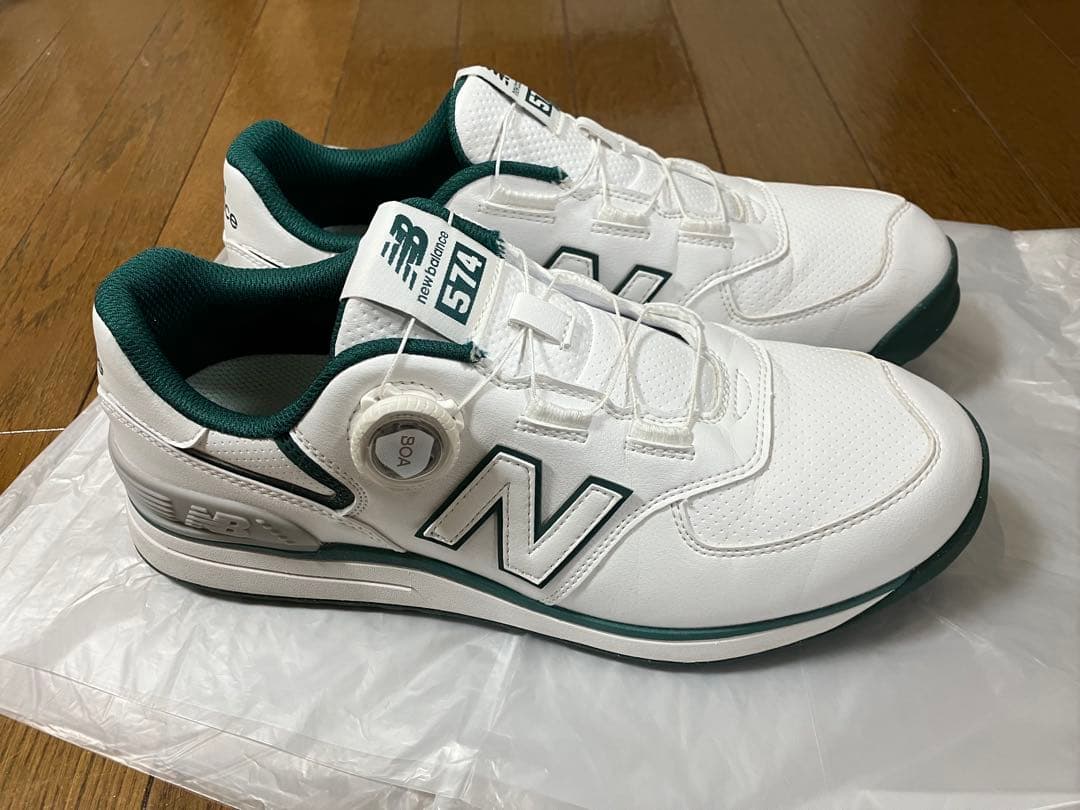 New Balance 574 ホワイト/グリーン
