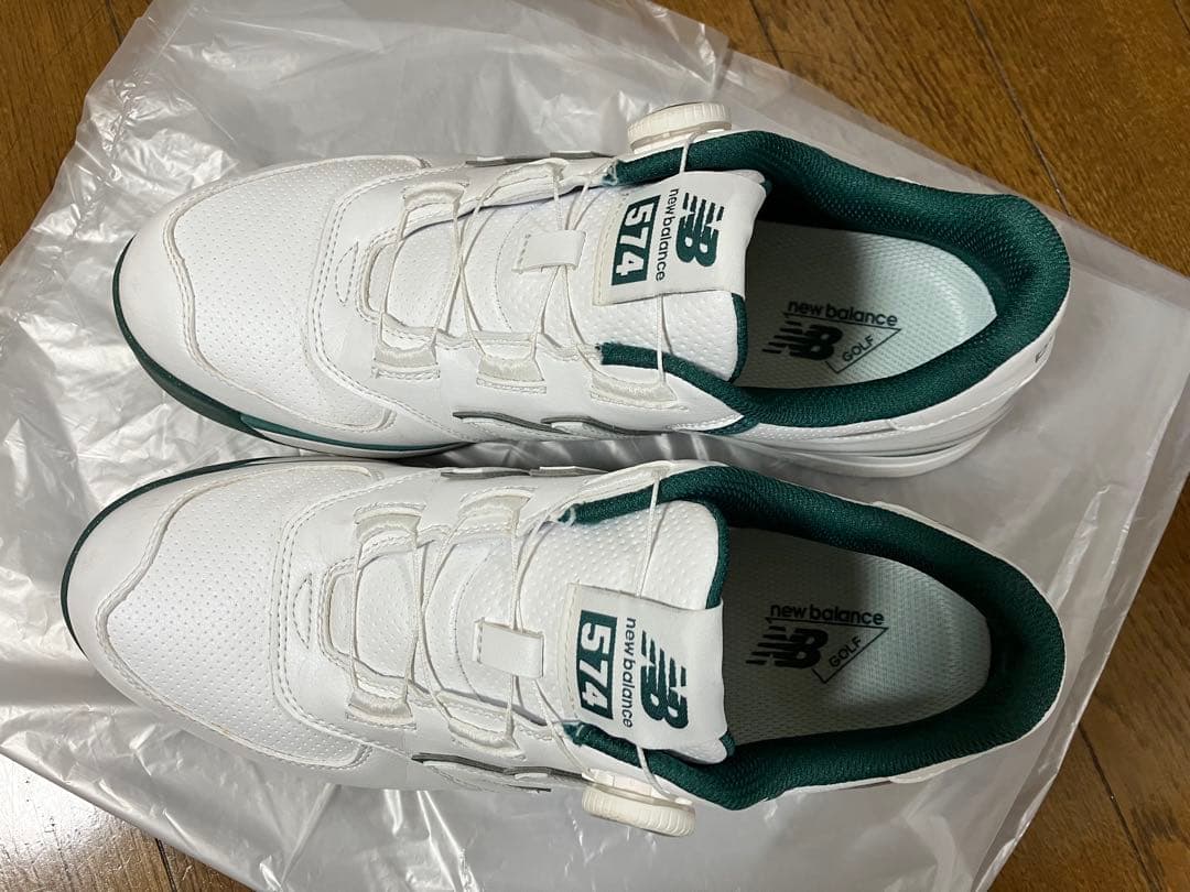 New Balance 574 ホワイト/グリーン