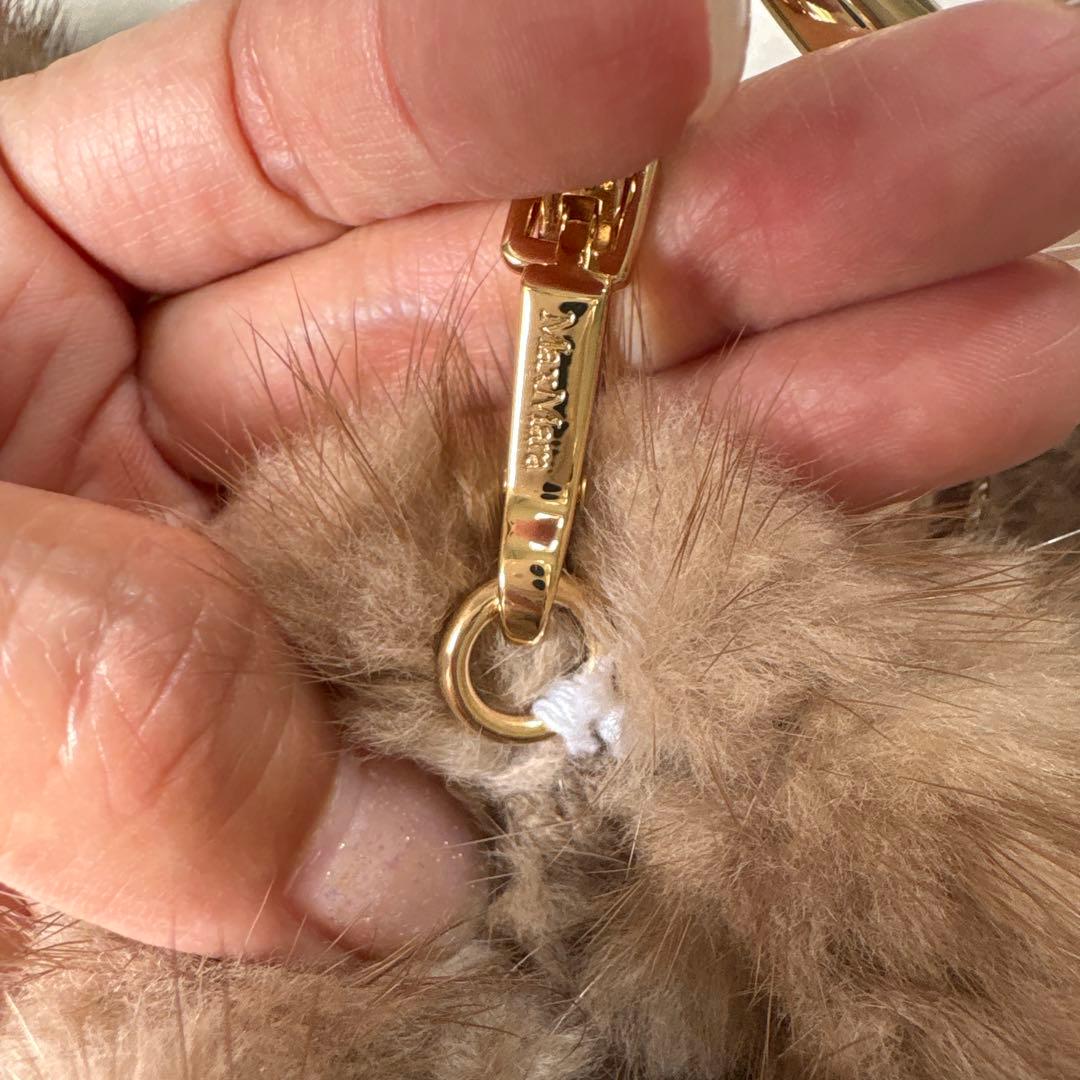 マックスマーラ　ブラウンファー冬用手袋 ストラップ付き