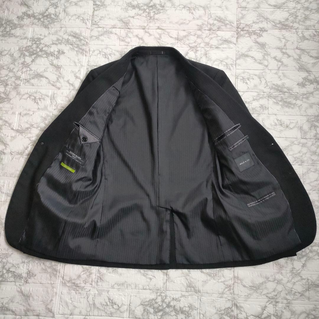 male&co.　3ピース　セットアップスーツ　ストレッチ　ストライプ　黒　M