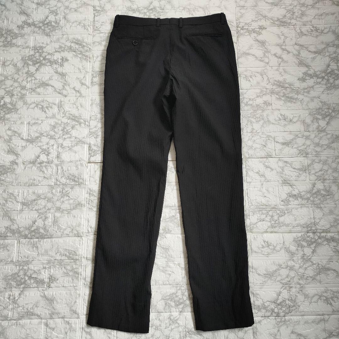 male&co.　3ピース　セットアップスーツ　ストレッチ　ストライプ　黒　M