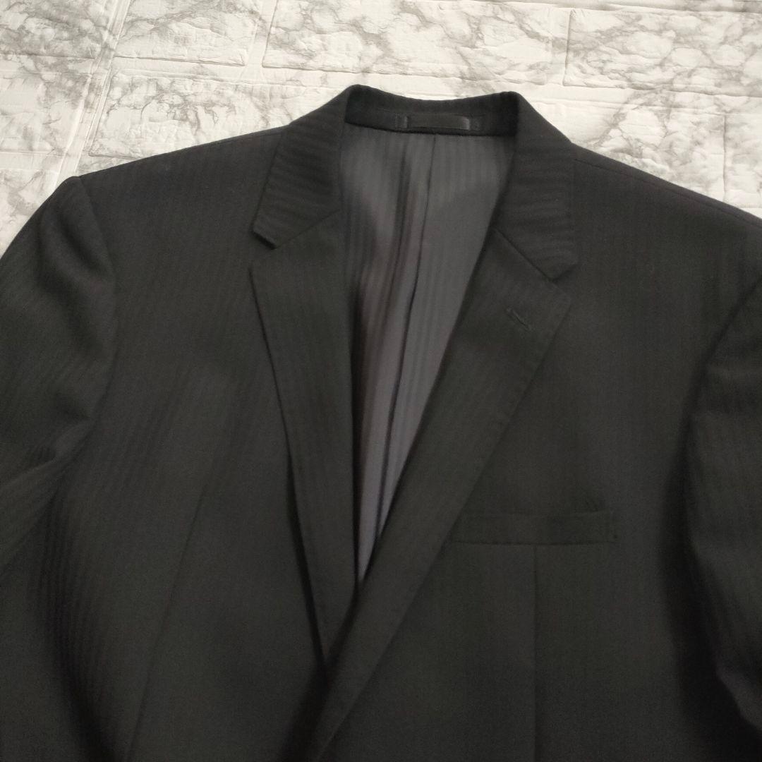 male&co.　3ピース　セットアップスーツ　ストレッチ　ストライプ　黒　M