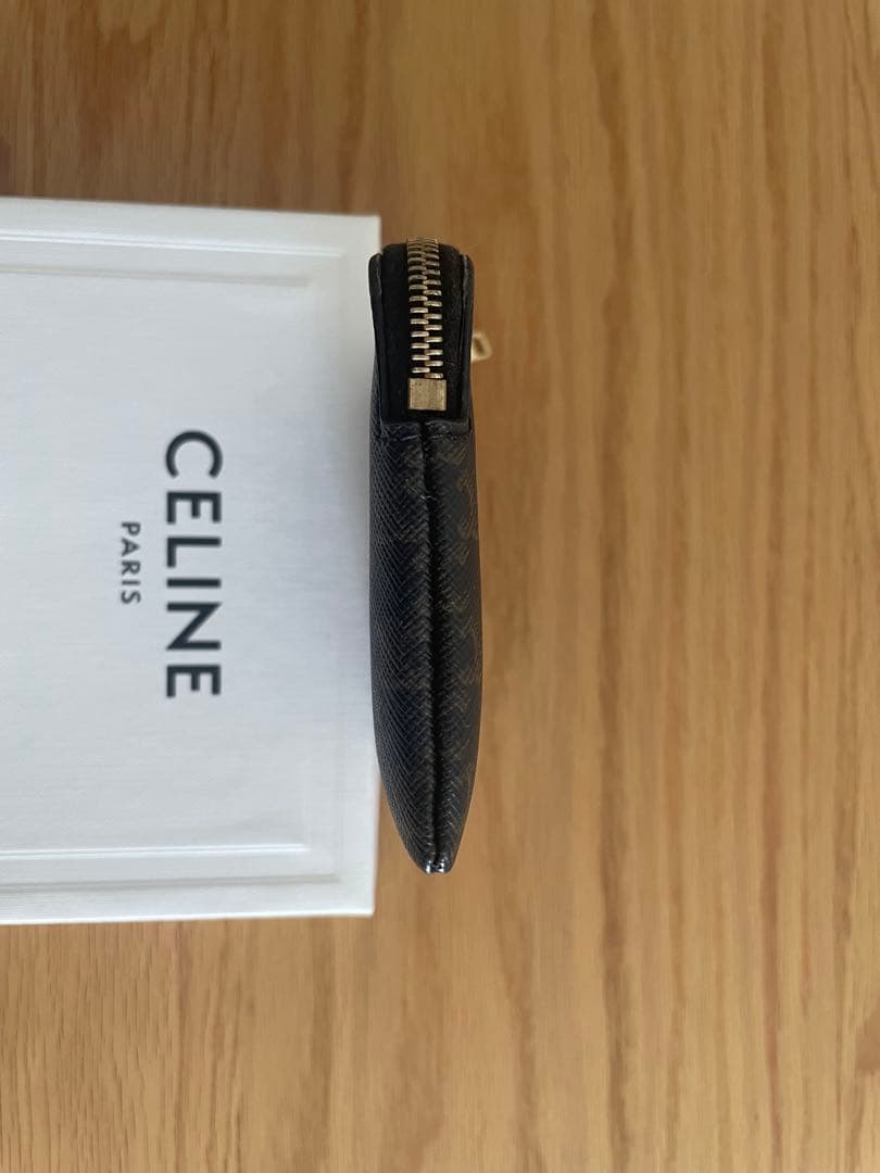 【美品】セリーヌ トリオンフキャンバス ケース キュイル ロゴ ブラウン