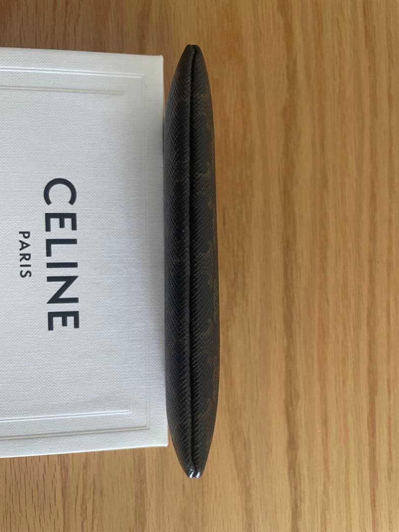 【美品】セリーヌ トリオンフキャンバス ケース キュイル ロゴ ブラウン