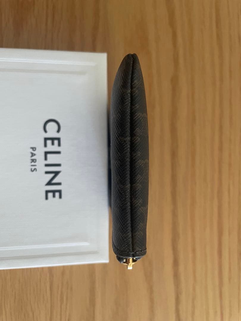 【美品】セリーヌ トリオンフキャンバス ケース キュイル ロゴ ブラウン