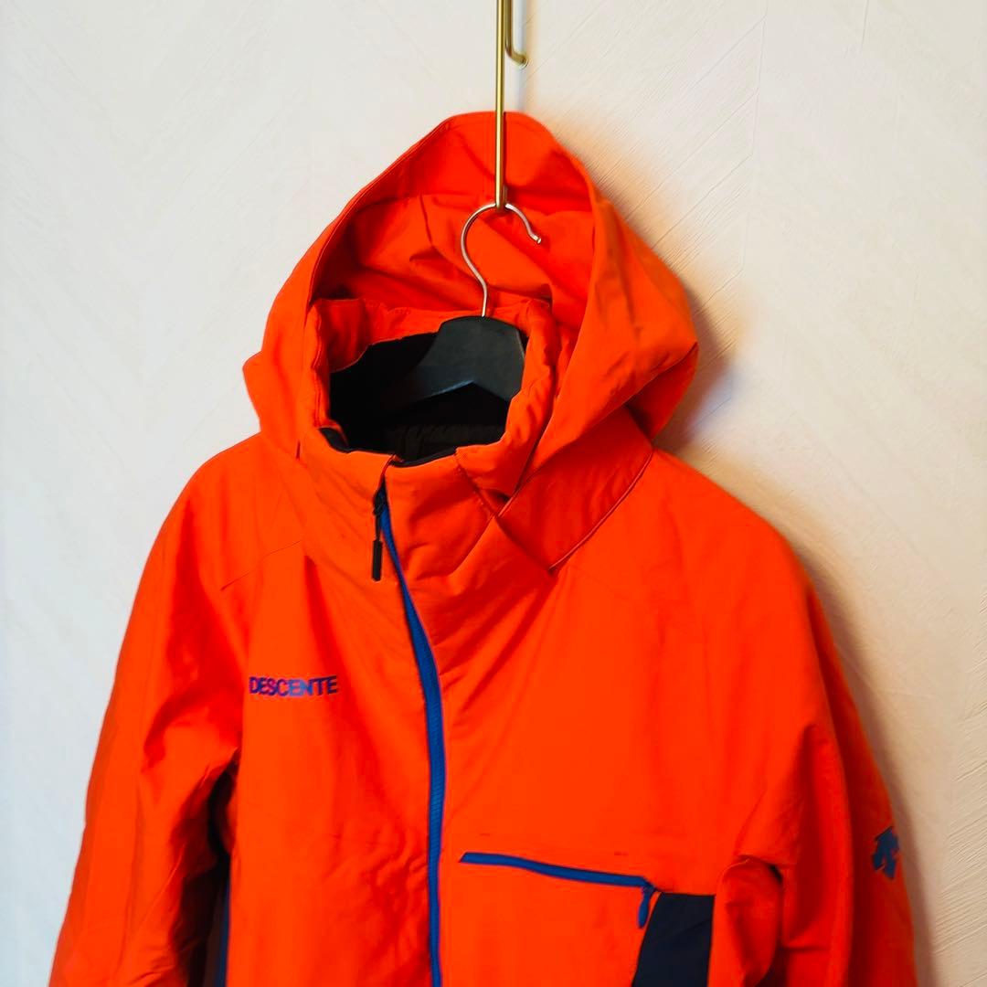 DESCENTE デサント オレンジ×ネイビー　ダウンジャケット　スキーウェアM