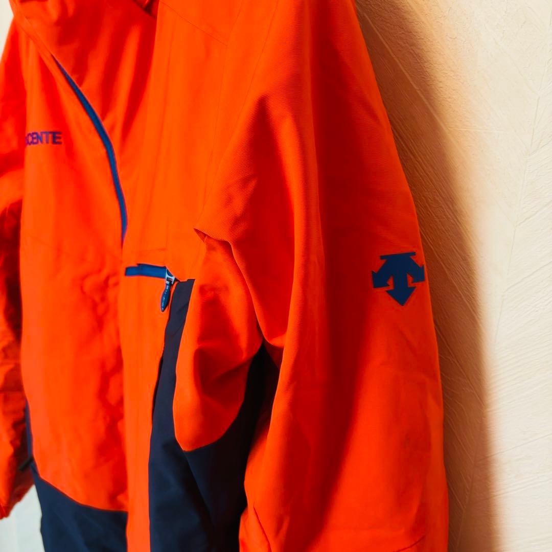 DESCENTE デサント オレンジ×ネイビー　ダウンジャケット　スキーウェアM