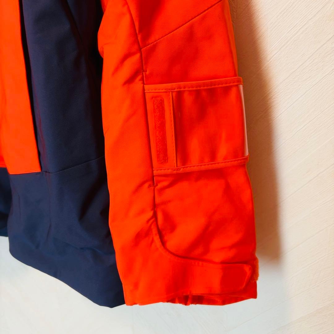 DESCENTE デサント オレンジ×ネイビー　ダウンジャケット　スキーウェアM