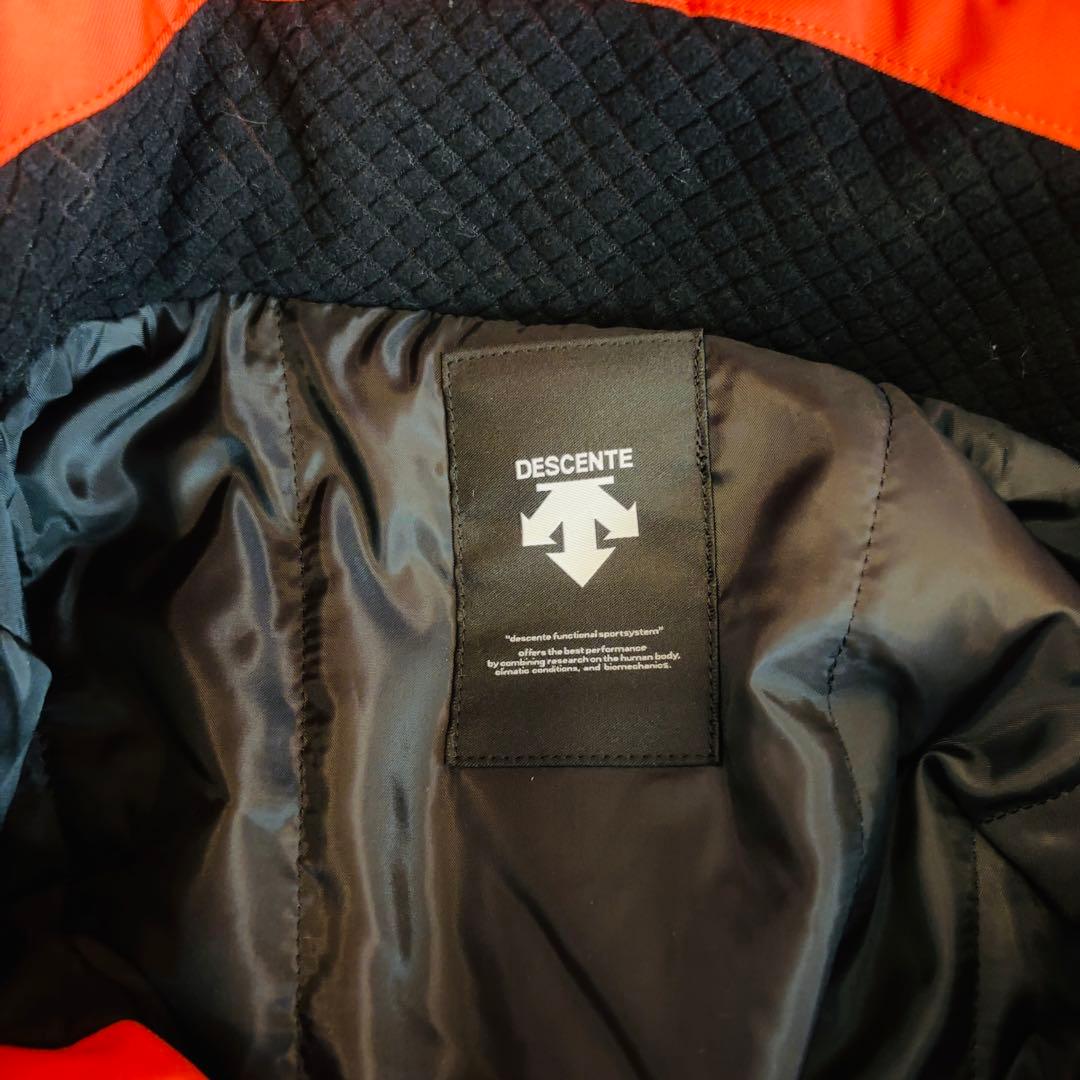 DESCENTE デサント オレンジ×ネイビー　ダウンジャケット　スキーウェアM
