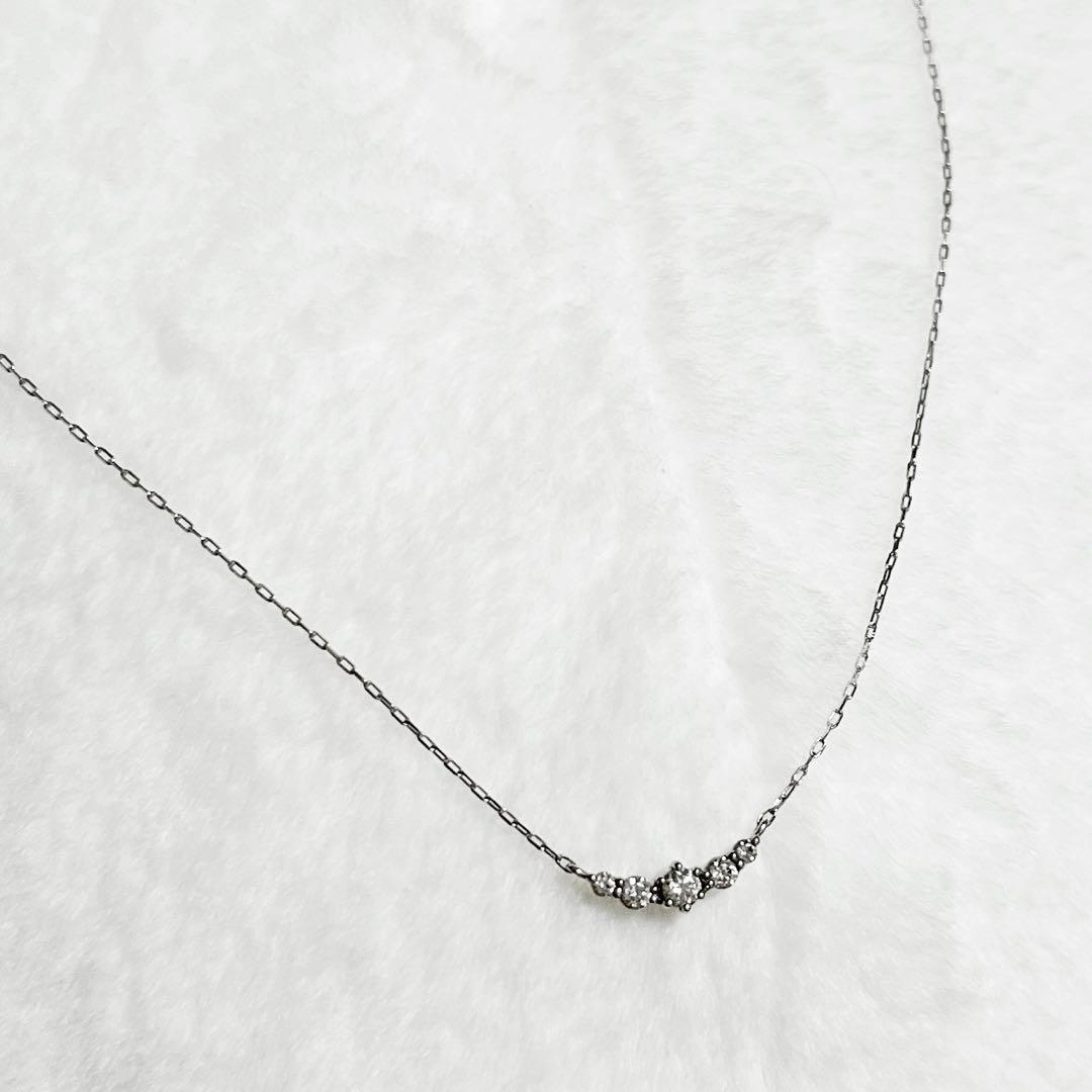 4℃ K10 ホワイトゴールド ネックレス 定価29700円 美品　ジルコニア