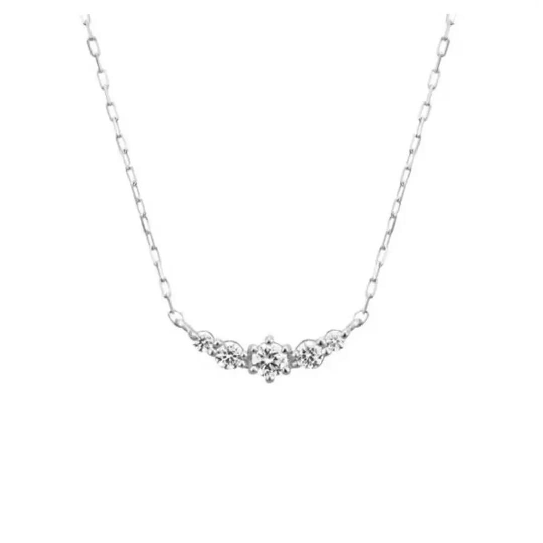 4℃ K10 ホワイトゴールド ネックレス 定価29700円 美品　ジルコニア
