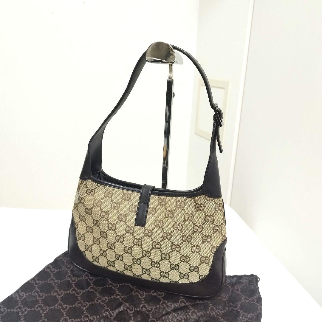 美品☆　グッチ　ジャッキー　シェリー　ワンショルダーバッグ　ミニ　GGキャンバス