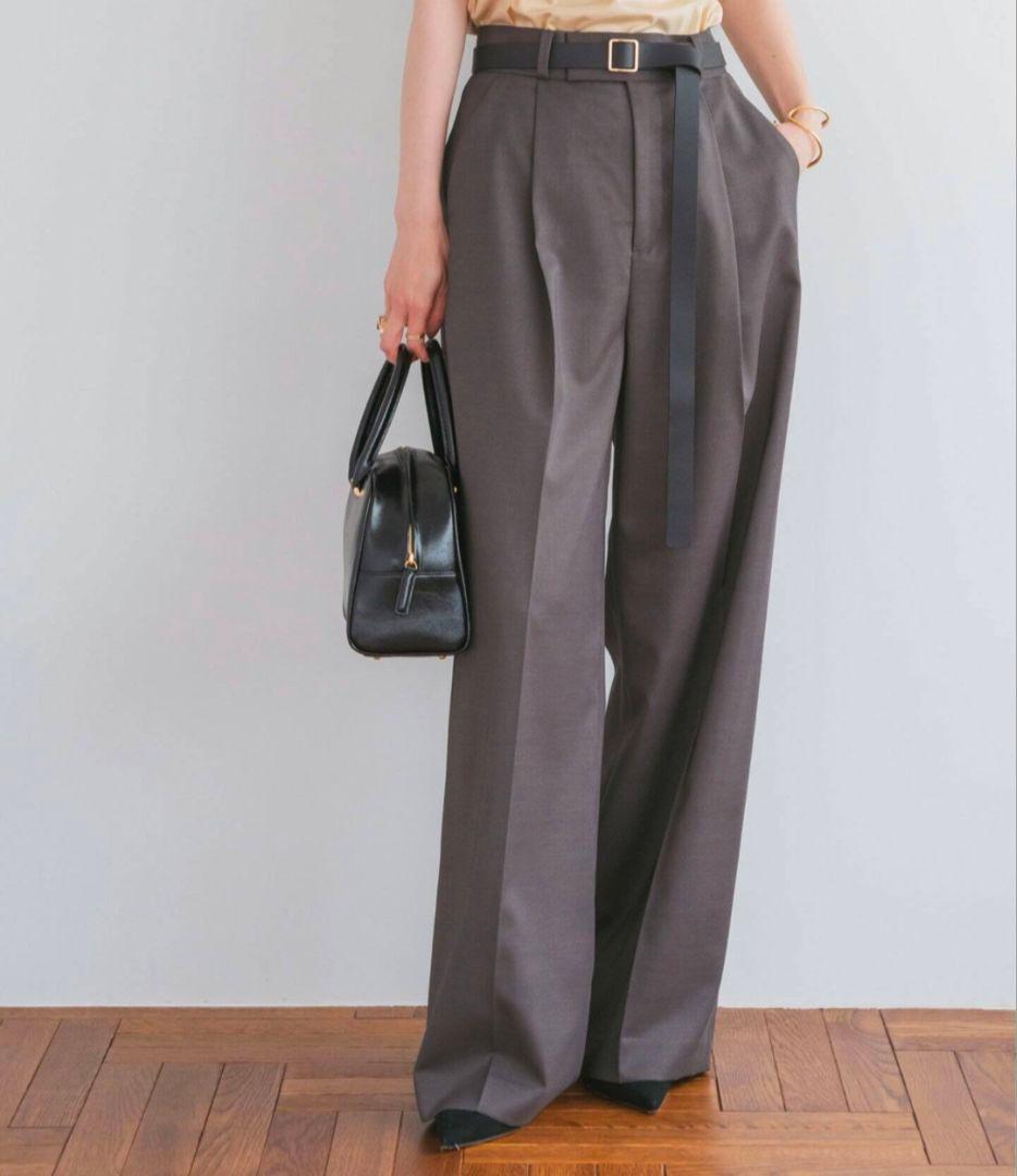 Noble ノーブル エステルツイルストレッチスラックスパンツ 38 グレー