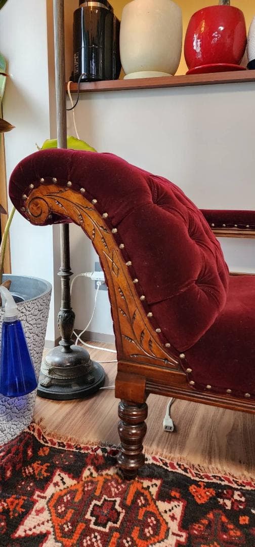 イギリス 1910年頃 シェーズロング アンティーク 張替済 長椅子