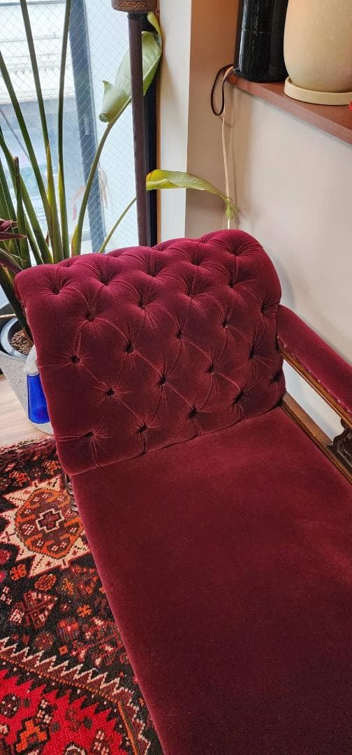 イギリス 1910年頃 シェーズロング アンティーク 張替済 長椅子