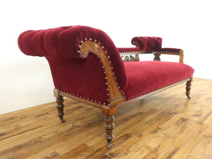 イギリス 1910年頃 シェーズロング アンティーク 張替済 長椅子