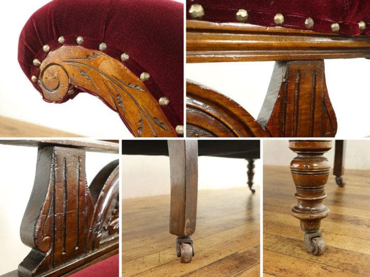 イギリス 1910年頃 シェーズロング アンティーク 張替済 長椅子