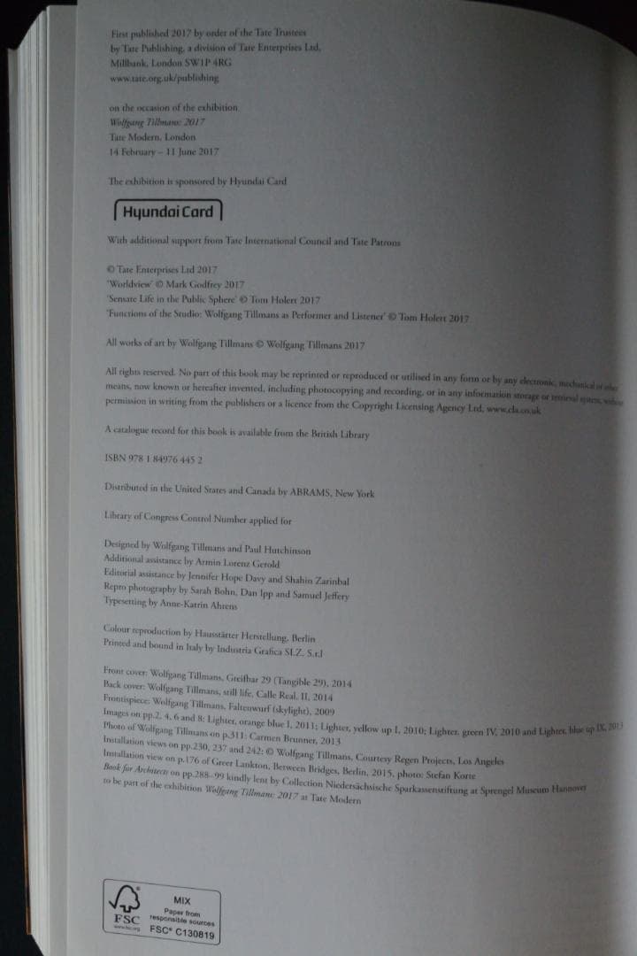 【Wolfgang Tillmans：2017】★★新品・未読品・美本