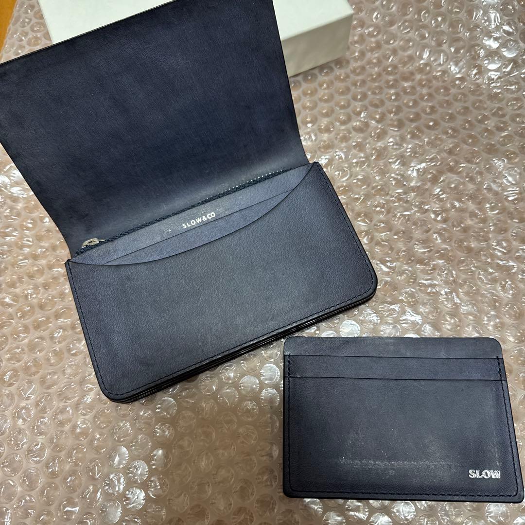 マ*ス様 SLOW&CO cordovan short wallet ネイビー