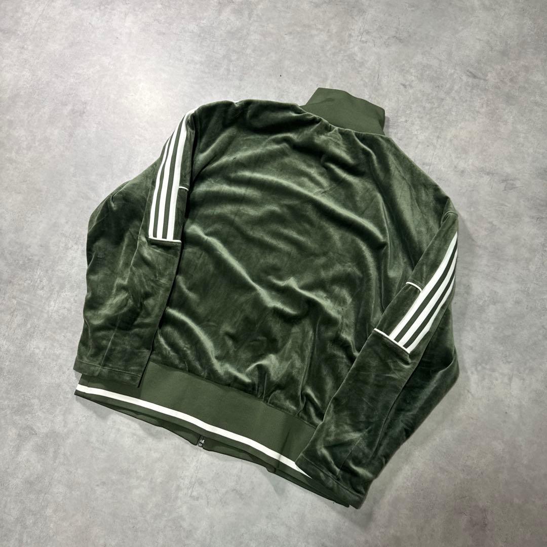 adidas トラックジャケット ジャージ ベロア グリーン レディース L